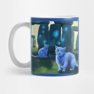 Magical Blue Cats Infest Stonehenge Mug